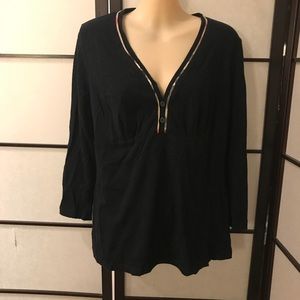 Burberry Peplum Top with Plain Trim